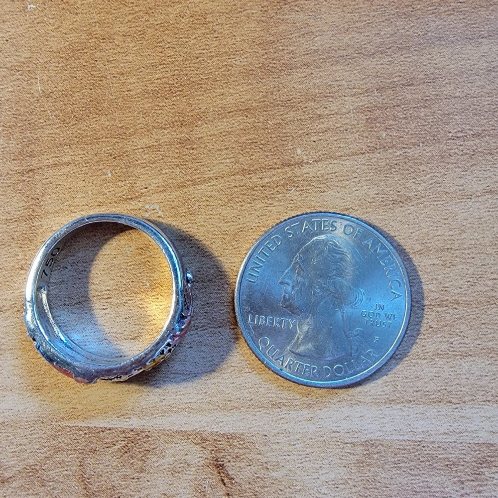 Carved Ring Sunflower Dragonfly Retro Colors Boho Size 7 Size 9 New - Picture 12 of 13